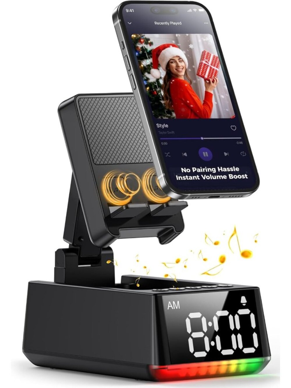Bluetooth Speaker & Induction Phone Stand - Perfect Birthday Gift for Men